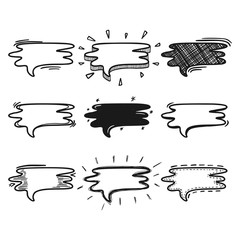 Thoughts bubbles hand drawn set