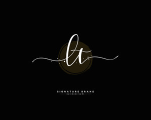 L T LT initial logo handwriting  template vector