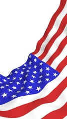 Obraz premium Waving flag of the United States of America. Stars and Stripes. State symbol of the USA. 3D illustration