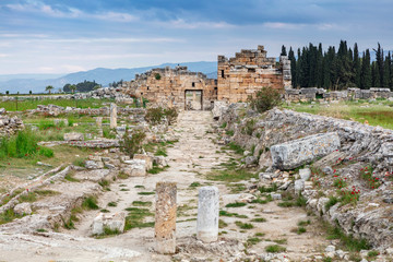Fototapeta na wymiar Hierapolis ancient city Pamukkale Turkey