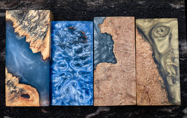 Casting epoxy resin Stabilizing burl wood abstract art background for blanks