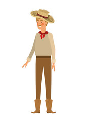 man farmer with straw hat