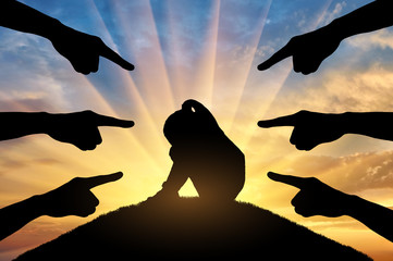 Conceptual image of bullying children