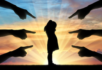 Conceptual image of bullying children