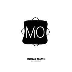 M O MO Initial logo letter with minimalist concept. Vector with scandinavian style logo.