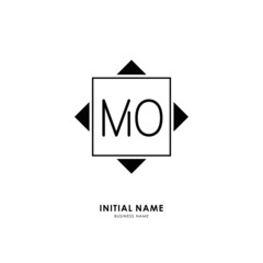 M O MO Initial logo letter with minimalist concept. Vector with scandinavian style logo.