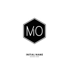 M O MO Initial logo letter with minimalist concept. Vector with scandinavian style logo.