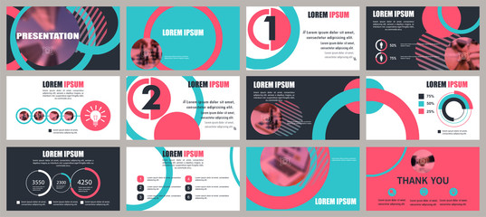 Presentation template. Elements for slide presentations. Flyer, brochure, corporate report, marketing, advertising, annual report, banner - obrazy, fototapety, plakaty