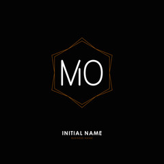 M O MO Initial logo letter with minimalist concept. Vector with scandinavian style logo.
