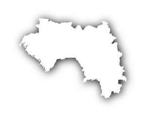 Karte von Guinea mit Schatten