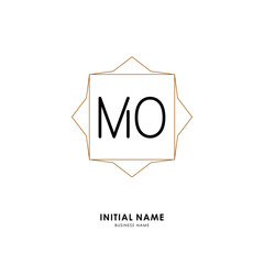 M O MO Initial logo letter with minimalist concept. Vector with scandinavian style logo.