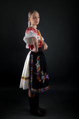 Slovak folklore. Slovakian folklore girl. 