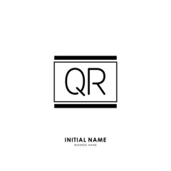 Q R QR Initial logo letter with minimalist concept. Vector with scandinavian style logo.