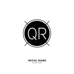 Q R QR Initial logo letter with minimalist concept. Vector with scandinavian style logo.