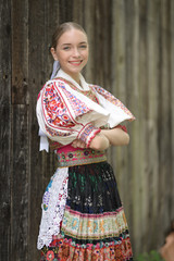 Slovak folklore. Slovakian folklore girl.