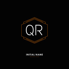 Q R QR Initial logo letter with minimalist concept. Vector with scandinavian style logo.