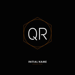 Q R QR Initial logo letter with minimalist concept. Vector with scandinavian style logo.