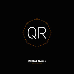 Q R QR Initial logo letter with minimalist concept. Vector with scandinavian style logo.