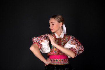 Slovak folklore. Slovakian folklore girl.