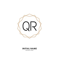 Q R QR Initial logo letter with minimalist concept. Vector with scandinavian style logo.