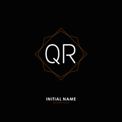 Q R QR Initial logo letter with minimalist concept. Vector with scandinavian style logo.