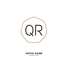 Q R QR Initial logo letter with minimalist concept. Vector with scandinavian style logo.