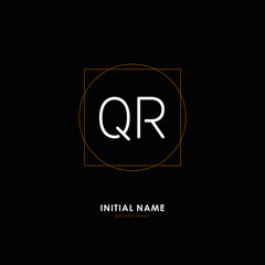 Q R QR Initial logo letter with minimalist concept. Vector with scandinavian style logo.