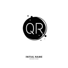 Q R QR Initial logo letter with minimalist concept. Vector with scandinavian style logo.