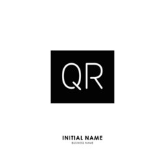 Q R QR Initial logo letter with minimalist concept. Vector with scandinavian style logo.