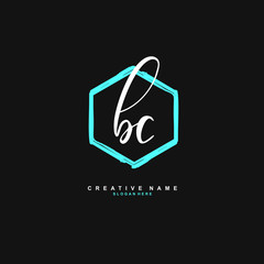 B C BC Initial logo template vector. Letter logo concept