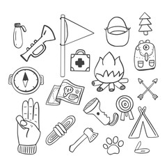 Scouting Doodle drawings are a set of objects for scouting.