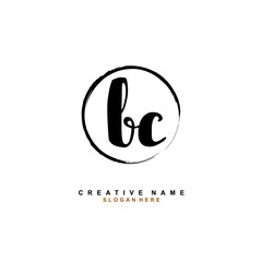 B C BC Initial logo template vector. Letter logo concept