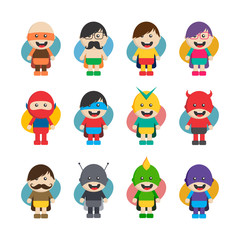 little superhero flat cartoon