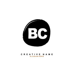 B C BC Initial logo template vector. Letter logo concept