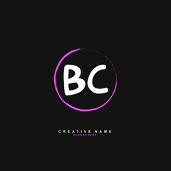 B C BC Initial logo template vector. Letter logo concept