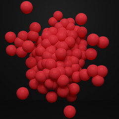 Spheres in conceptual composition. 3d illustration