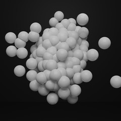Spheres in conceptual composition. 3d illustration