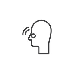 Nose pain line icon. Nasal congestion linear style sign for mobile concept and web design. Inflammation nose outline vector icon. Symbol, logo illustration. Pixel perfect vector graphics