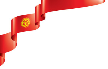 kirghizia flag, vector illustration on a white background