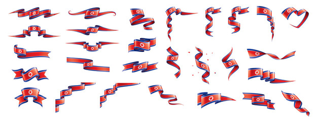 North Korea flag, vector illustration on a white background