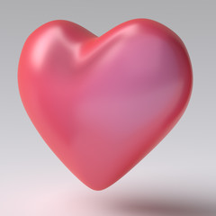3D rendered Pink Red Heart illustration