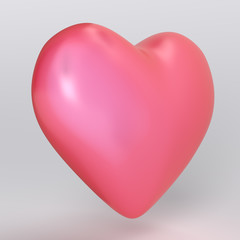 3D rendered Pink Red Heart illustration