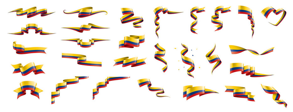 Colombia Flag, Vector Illustration On A White Background