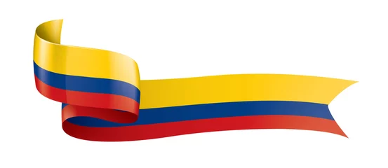 Fototapeten Colombia flag, vector illustration on a white background © butenkow