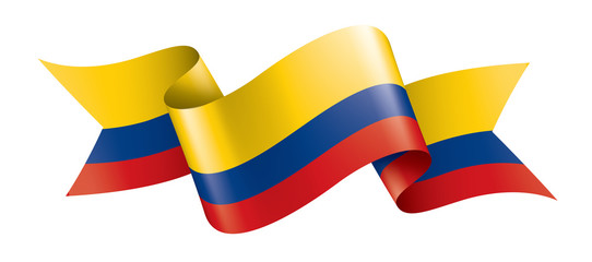 Colombia flag, vector illustration on a white background