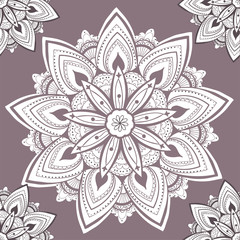 Ornamental seamless pattern with mandala. Vintage, paisley elements. Ornament. Traditional, Ethnic, Turkish, Indian motifs. Great for fabric and textile, wallpaper, packaging or any desired idea