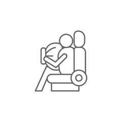 Airbag, car icon. Element of auto service icon. Thin line icon for website design and development, app development. Premium icon