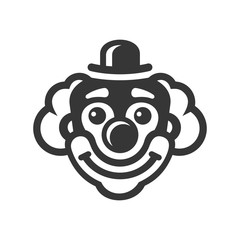 Obraz premium Smiley Clown Face Icon on White Background. Vector