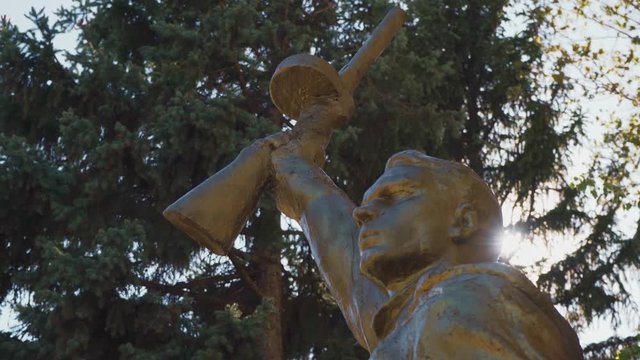 Monument to the soldiers liberators during the Second World War closeup