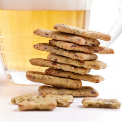 Mug of beer and snack